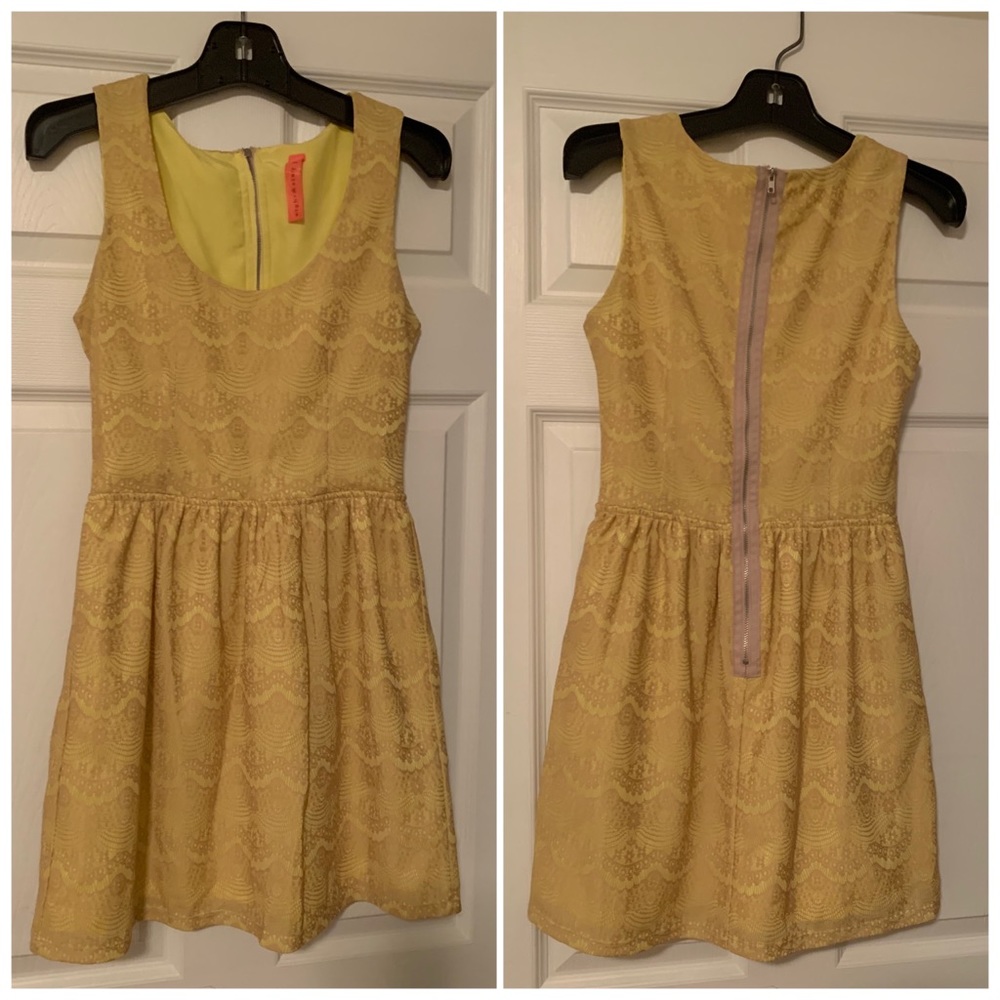 Eight Sixty Yellow Lace Dress